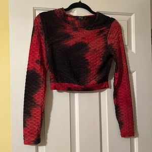 Red and black workout top, Medium